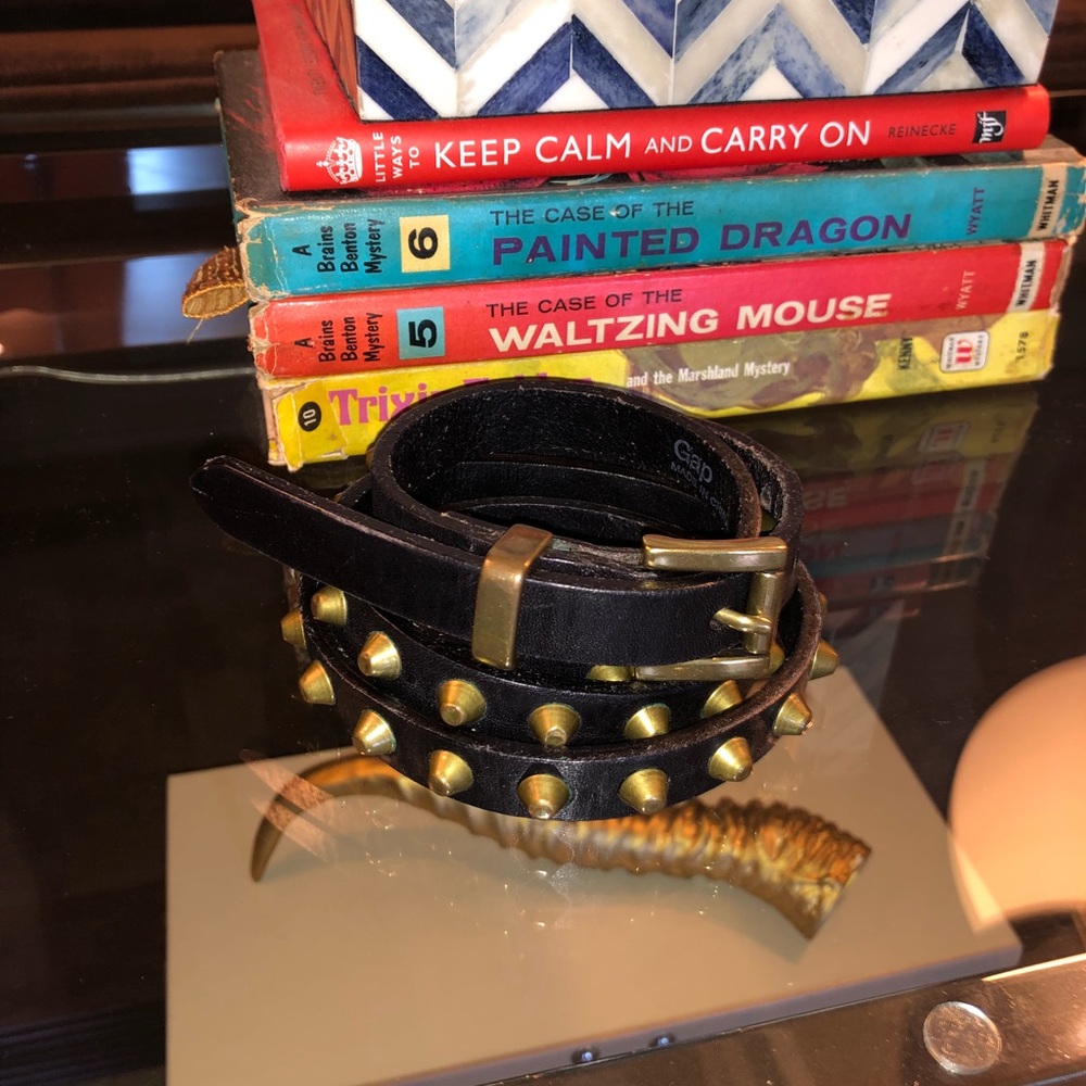Leather Studded Gap Belt Women Medium